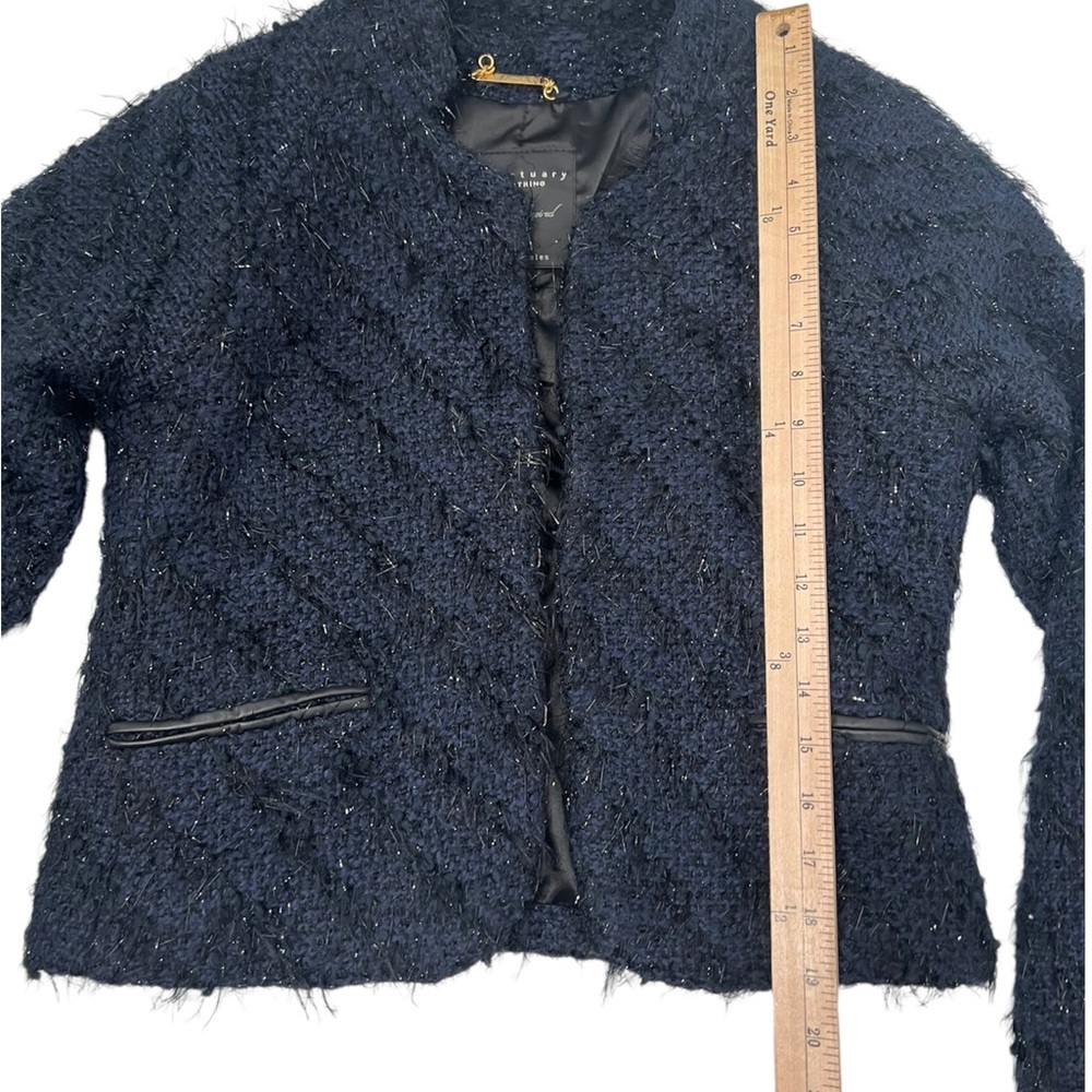Sanctuary Clothing Los Angeles Midnight Blue & Black Boucle Jacket Small - Picture 6 of 10